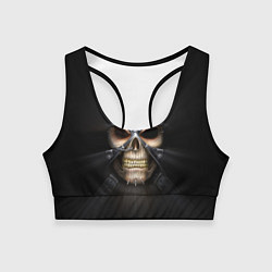 Топик спортивный женский Скелет в маске, цвет: 3D-принт