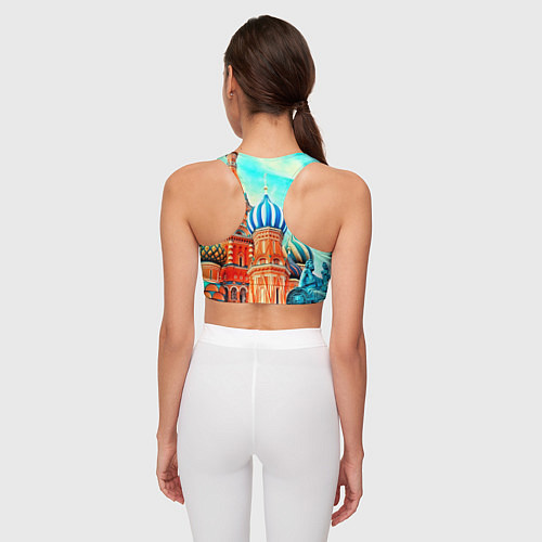 Женский спортивный топ Blue Kremlin / 3D-принт – фото 4