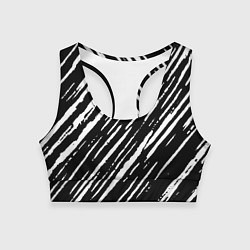 Топик спортивный женский Black&White stroke, цвет: 3D-принт
