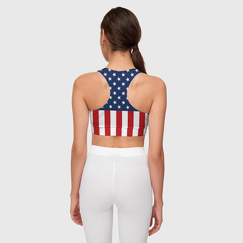 Женский спортивный топ Флаг США / 3D-принт – фото 4