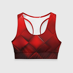 Топик спортивный женский Red squares, цвет: 3D-принт
