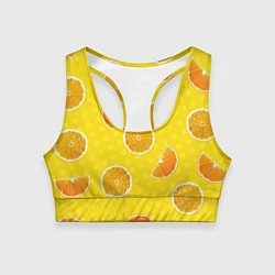 Топик спортивный женский Апельсиновое настроение, цвет: 3D-принт