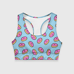Топик спортивный женский Стиль пончиков, цвет: 3D-принт