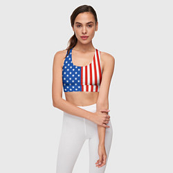 Топик спортивный женский American Patriot, цвет: 3D-принт — фото 2