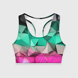 Топик спортивный женский Неоновые грани, цвет: 3D-принт