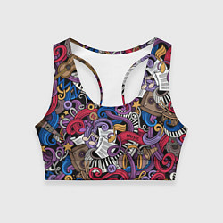 Женский спортивный топ Music collage