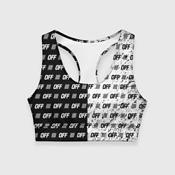 Топик спортивный женский Off-White: Black & White, цвет: 3D-принт