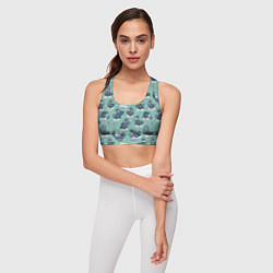 Топик спортивный женский Голуби и червяки, цвет: 3D-принт — фото 2