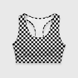Топик спортивный женский Шахматка мелкая, цвет: 3D-принт