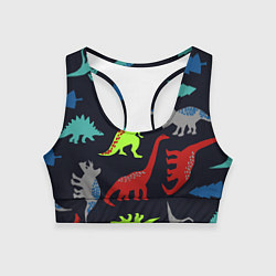 Топик спортивный женский Динозавры, цвет: 3D-принт