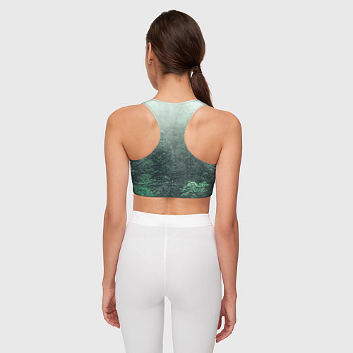 Женский спортивный топ Туманный лес / 3D-принт – фото 4