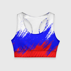 Топик спортивный женский Россия, цвет: 3D-принт