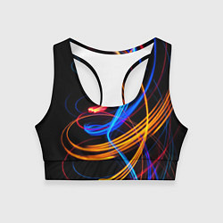 Топик спортивный женский НЕОНОВЫЙ ДЫМ, цвет: 3D-принт