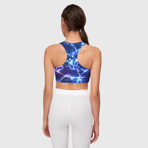 Женский спортивный топ СВЕТЯЩИЕСЯ МОЛНИИ / 3D-принт – фото 4