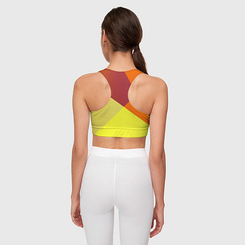 Женский спортивный топ Оранжевые углы / 3D-принт – фото 4