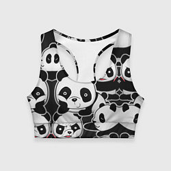 Топик спортивный женский Смешные панды, цвет: 3D-принт