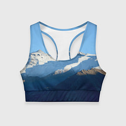 Топик спортивный женский Снежные горы, цвет: 3D-принт