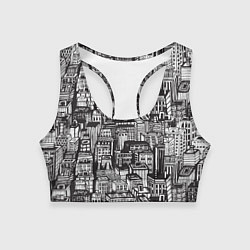 Топик спортивный женский Бесконечный город, цвет: 3D-принт