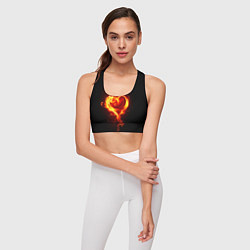 Топик спортивный женский Пламенное сердце, цвет: 3D-принт — фото 2