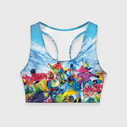Топик спортивный женский Палитра сноуборд, цвет: 3D-принт