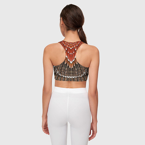 Женский спортивный топ Оперение: орел / 3D-принт – фото 4