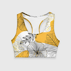 Топик спортивный женский Цветы, цвет: 3D-принт