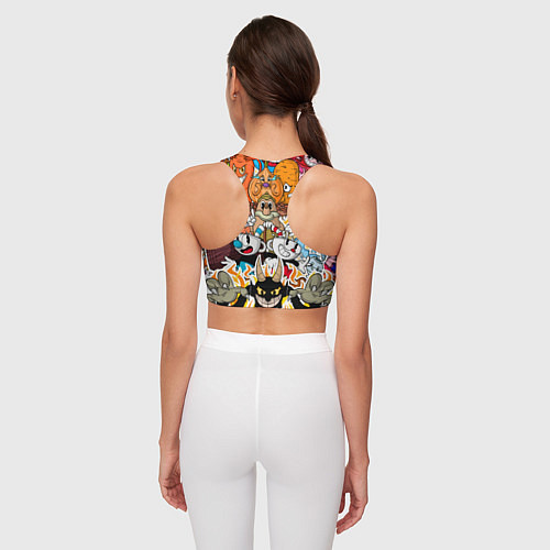 Женский спортивный топ CUPHEAD / 3D-принт – фото 4