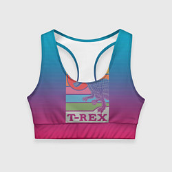Топик спортивный женский T-rex Dino 72, цвет: 3D-принт