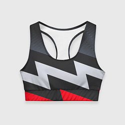 Топик спортивный женский Черно-красные зигзаги, цвет: 3D-принт