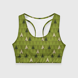 Топик спортивный женский Лес Текстура, цвет: 3D-принт