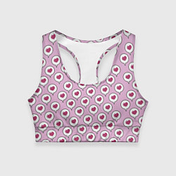 Топик спортивный женский Сердечки в облачках, цвет: 3D-принт