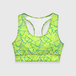 Топик спортивный женский Абстрактный неоновый зеленый, цвет: 3D-принт