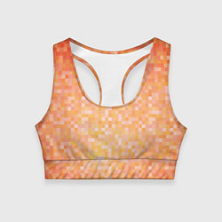 Топик спортивный женский Оранжевая пиксель абстракция, цвет: 3D-принт