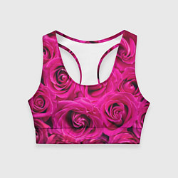 Топик спортивный женский Бутоны Розы, цвет: 3D-принт