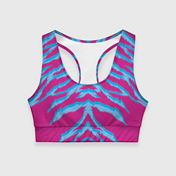 Топик спортивный женский Неоновая шкура тигра, цвет: 3D-принт
