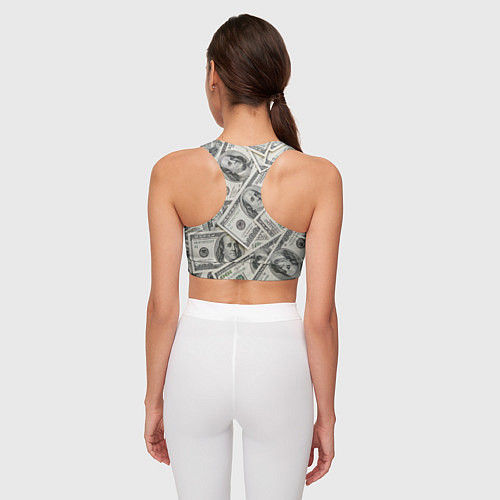 Женский спортивный топ Dollars money / 3D-принт – фото 4