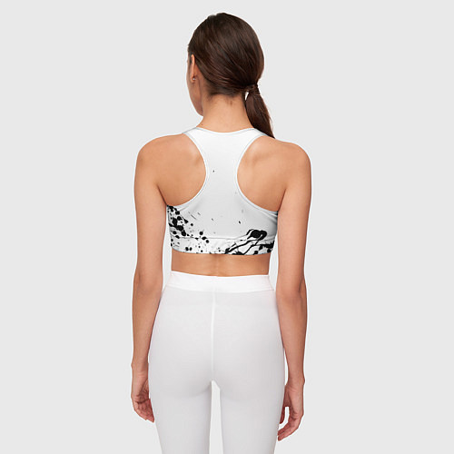 Женский спортивный топ ТОКИЙСКИЙ ГУЛЬ МАСКА КАНЕКИ / 3D-принт – фото 4