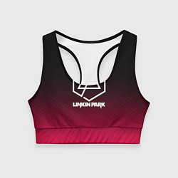 Топик спортивный женский LINKIN PARK LOGO CARBON, цвет: 3D-принт