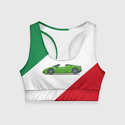 Топик спортивный женский Lamborghini Италия, цвет: 3D-принт
