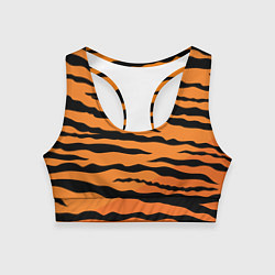 Топик спортивный женский Шкура тигра вектор, цвет: 3D-принт