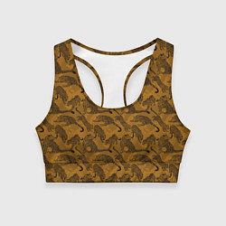 Топик спортивный женский Дикие Леопарды, цвет: 3D-принт