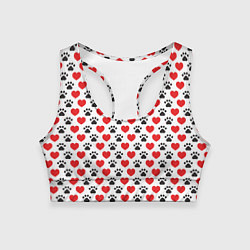 Топик спортивный женский Четвероногий Любимец, цвет: 3D-принт