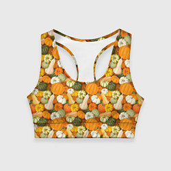 Топик спортивный женский Тыквы Pumpkin, цвет: 3D-принт