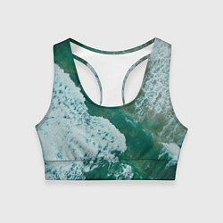 Топик спортивный женский Морская пена, цвет: 3D-принт