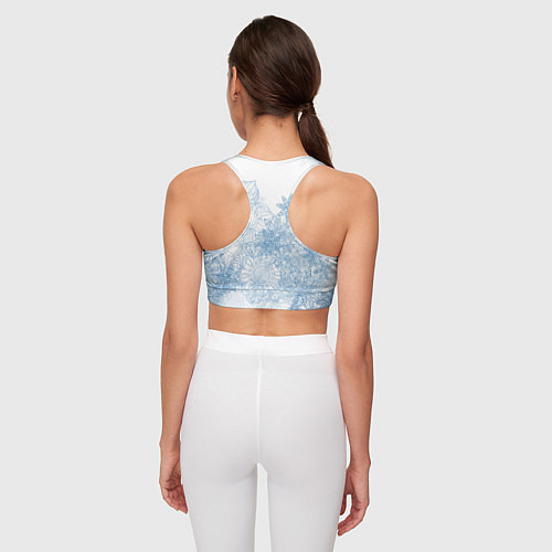 Женский спортивный топ Коллекция Зимняя сказка Снежинки Sn-1 / 3D-принт – фото 4