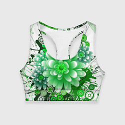 Топик спортивный женский Яркая пышная летняя зелень, цвет: 3D-принт