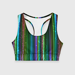 Топик спортивный женский Свет неоновой радуги, цвет: 3D-принт