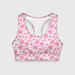 Топик спортивный женский Розовые Сердечки LOVE, цвет: 3D-принт