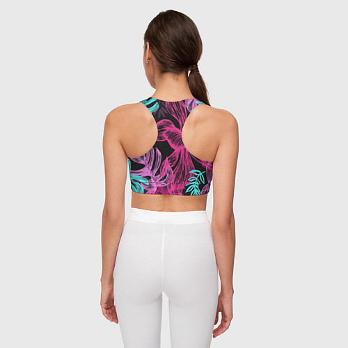 Женский спортивный топ Папоротниковый неон / 3D-принт – фото 4