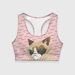 Топик спортивный женский Angry Cat Злой кот, цвет: 3D-принт